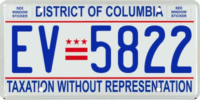 DC license plate EV5822