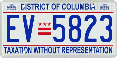 DC license plate EV5823