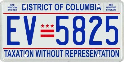 DC license plate EV5825