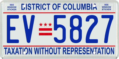 DC license plate EV5827