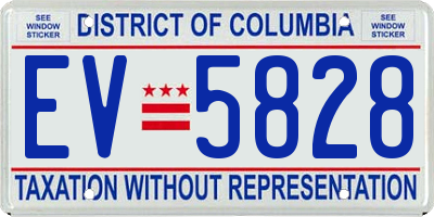 DC license plate EV5828