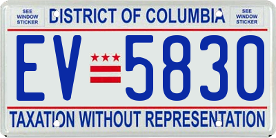 DC license plate EV5830