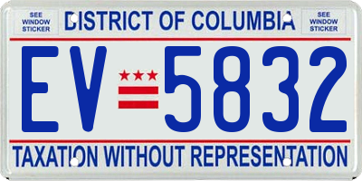 DC license plate EV5832
