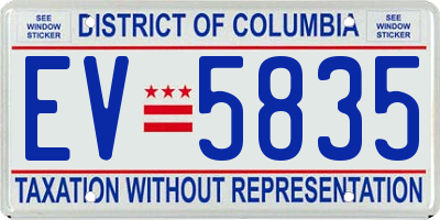 DC license plate EV5835