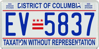 DC license plate EV5837
