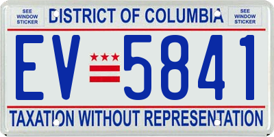 DC license plate EV5841