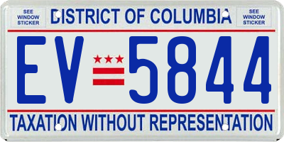DC license plate EV5844