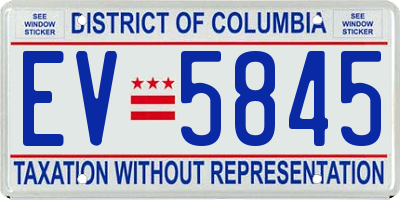 DC license plate EV5845