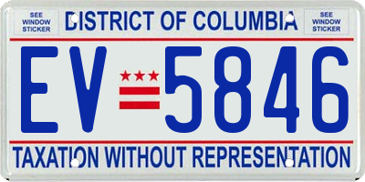 DC license plate EV5846