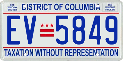 DC license plate EV5849
