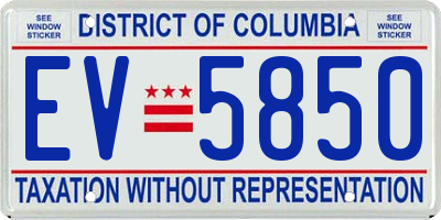 DC license plate EV5850