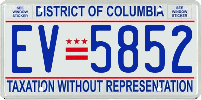 DC license plate EV5852