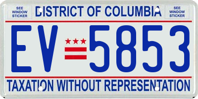 DC license plate EV5853