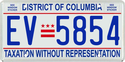 DC license plate EV5854