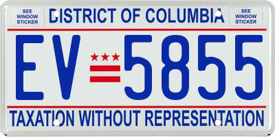 DC license plate EV5855