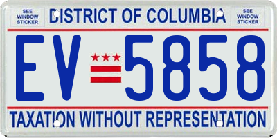 DC license plate EV5858