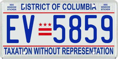 DC license plate EV5859