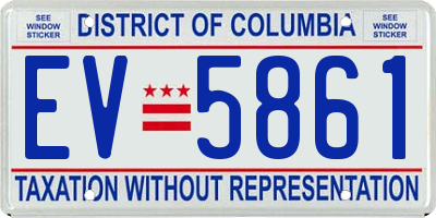 DC license plate EV5861