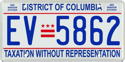 DC license plate EV5862