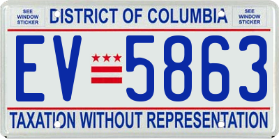DC license plate EV5863