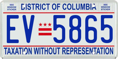 DC license plate EV5865