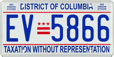 DC license plate EV5866