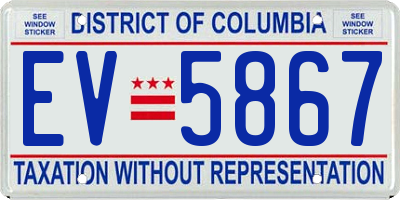 DC license plate EV5867