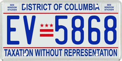 DC license plate EV5868