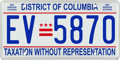 DC license plate EV5870