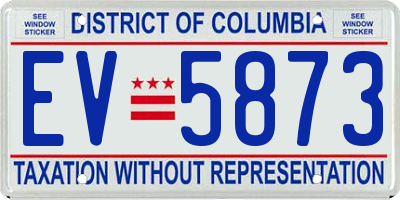 DC license plate EV5873
