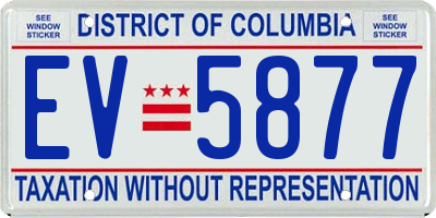 DC license plate EV5877