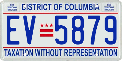 DC license plate EV5879
