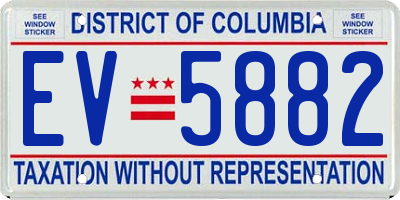 DC license plate EV5882