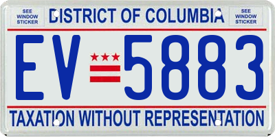 DC license plate EV5883