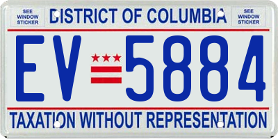 DC license plate EV5884