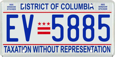 DC license plate EV5885