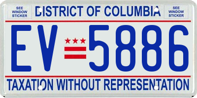 DC license plate EV5886