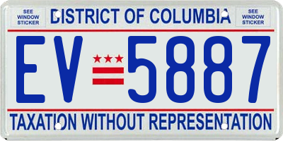 DC license plate EV5887