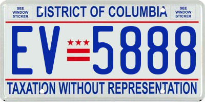 DC license plate EV5888