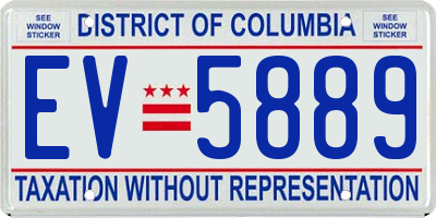 DC license plate EV5889