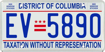 DC license plate EV5890