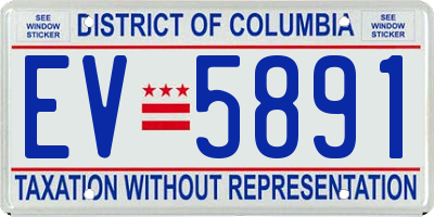 DC license plate EV5891