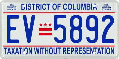 DC license plate EV5892