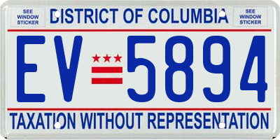 DC license plate EV5894