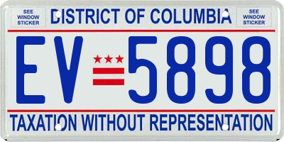 DC license plate EV5898