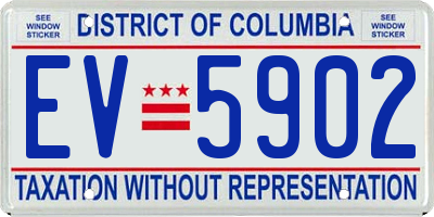 DC license plate EV5902