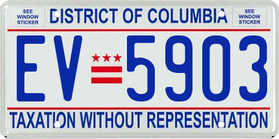 DC license plate EV5903