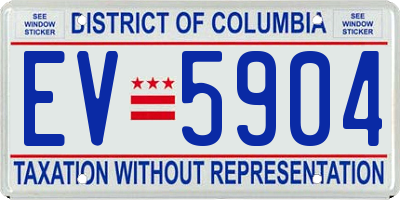 DC license plate EV5904
