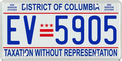 DC license plate EV5905