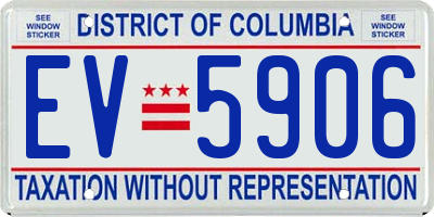 DC license plate EV5906